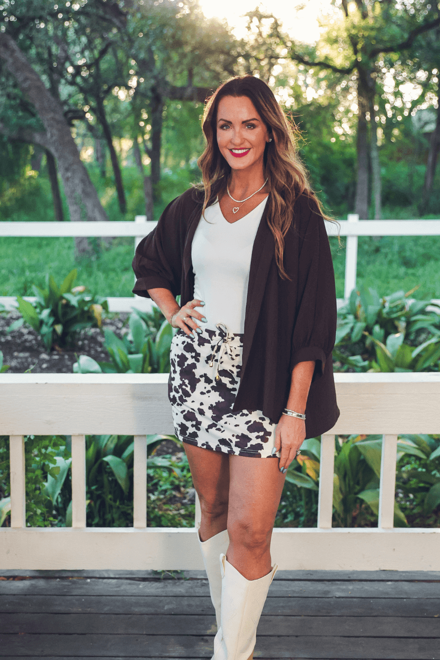 Autumn Ease Button-Up in Cocoa - Reg & Curvy