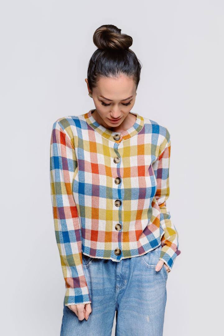 Harvest Check Cardigan - Reg & Curvy
