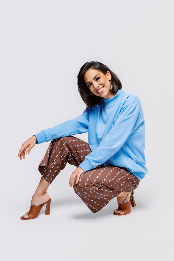 Blue Skies Mock Neck Sweatshirt - Reg & Curvy