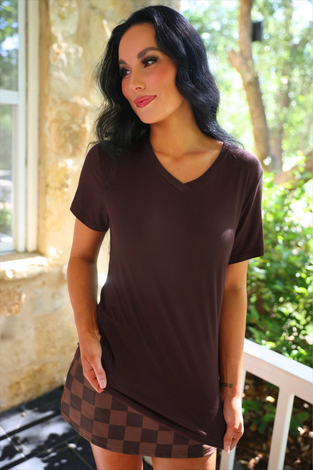 The Chestnut Check Skort - Reg & Curvy