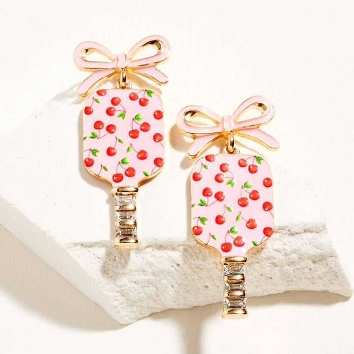 Floral Pickleball Paddle Earrings - Multiple Patterns