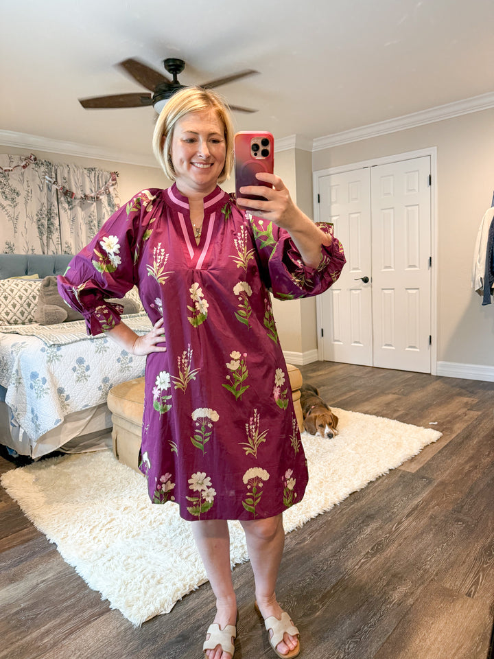 Plum Meadow Embroidered Dress - Reg & Curvy