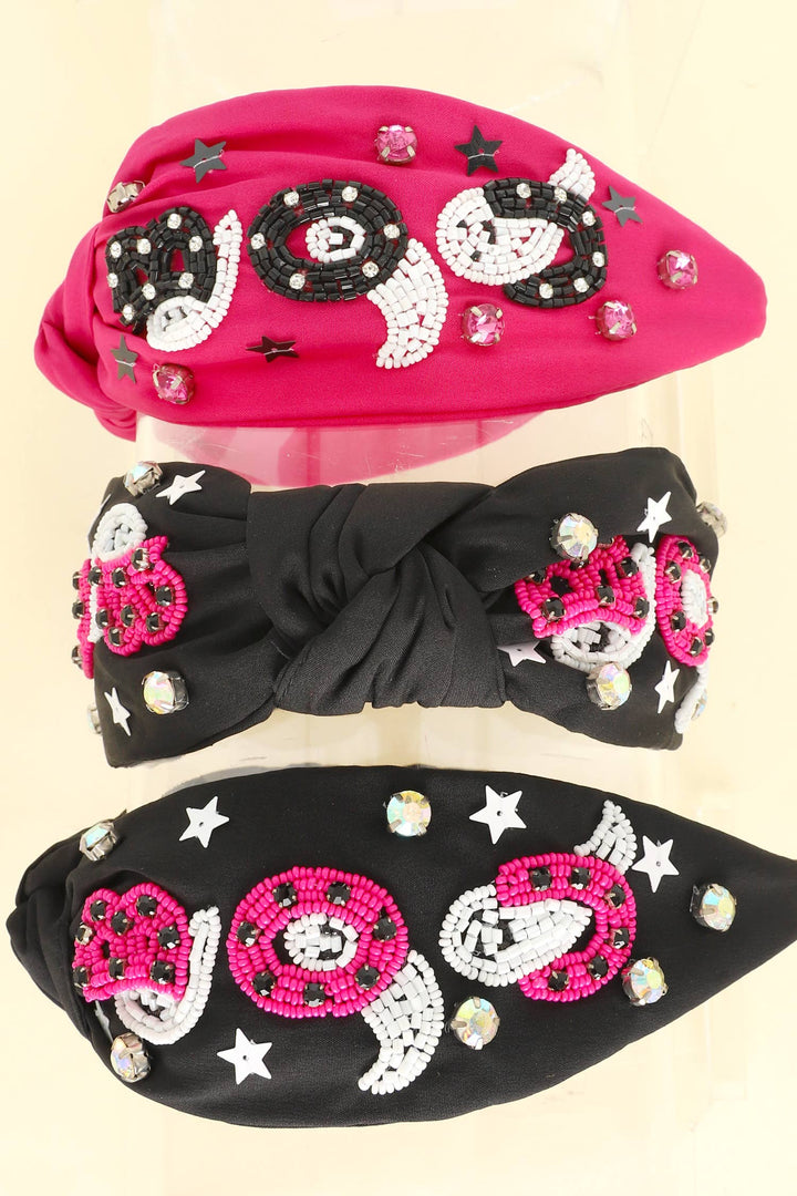 Spooky & Sparkly Knotted Headband – Fuchsia