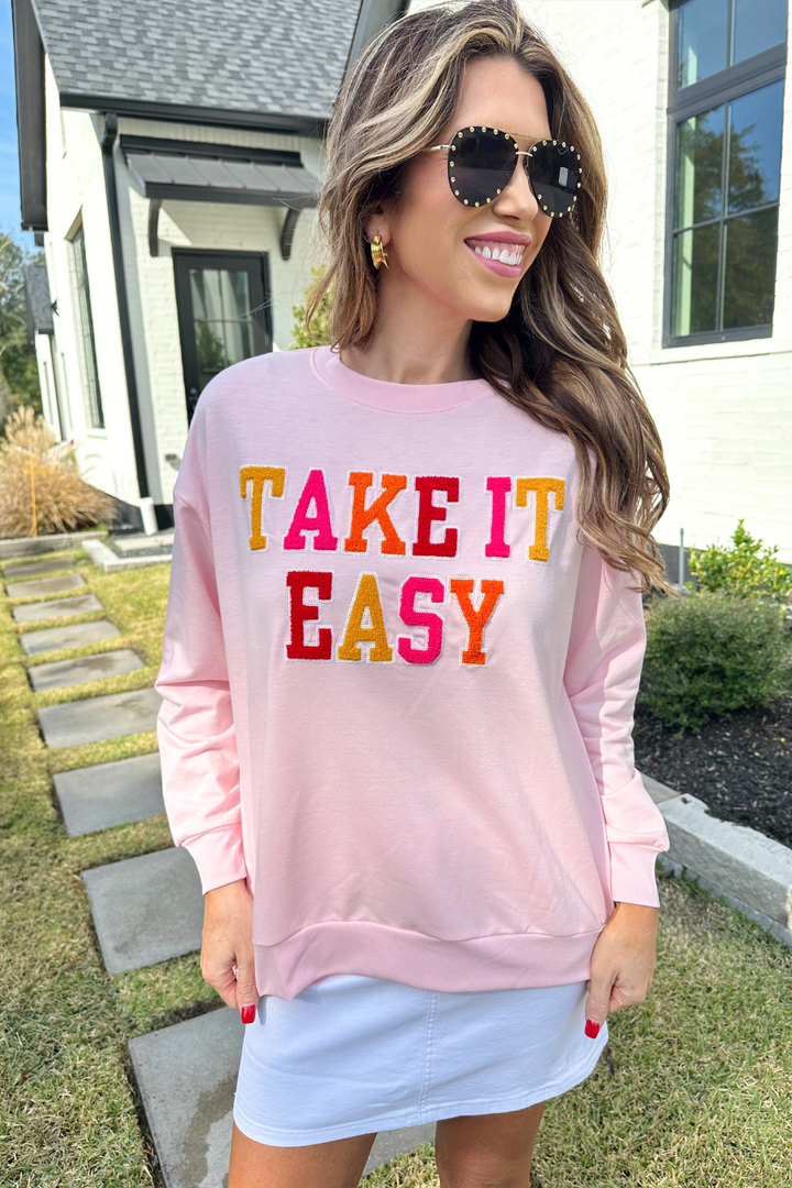 Take It Easy Patch Pullover - Reg & Curvy