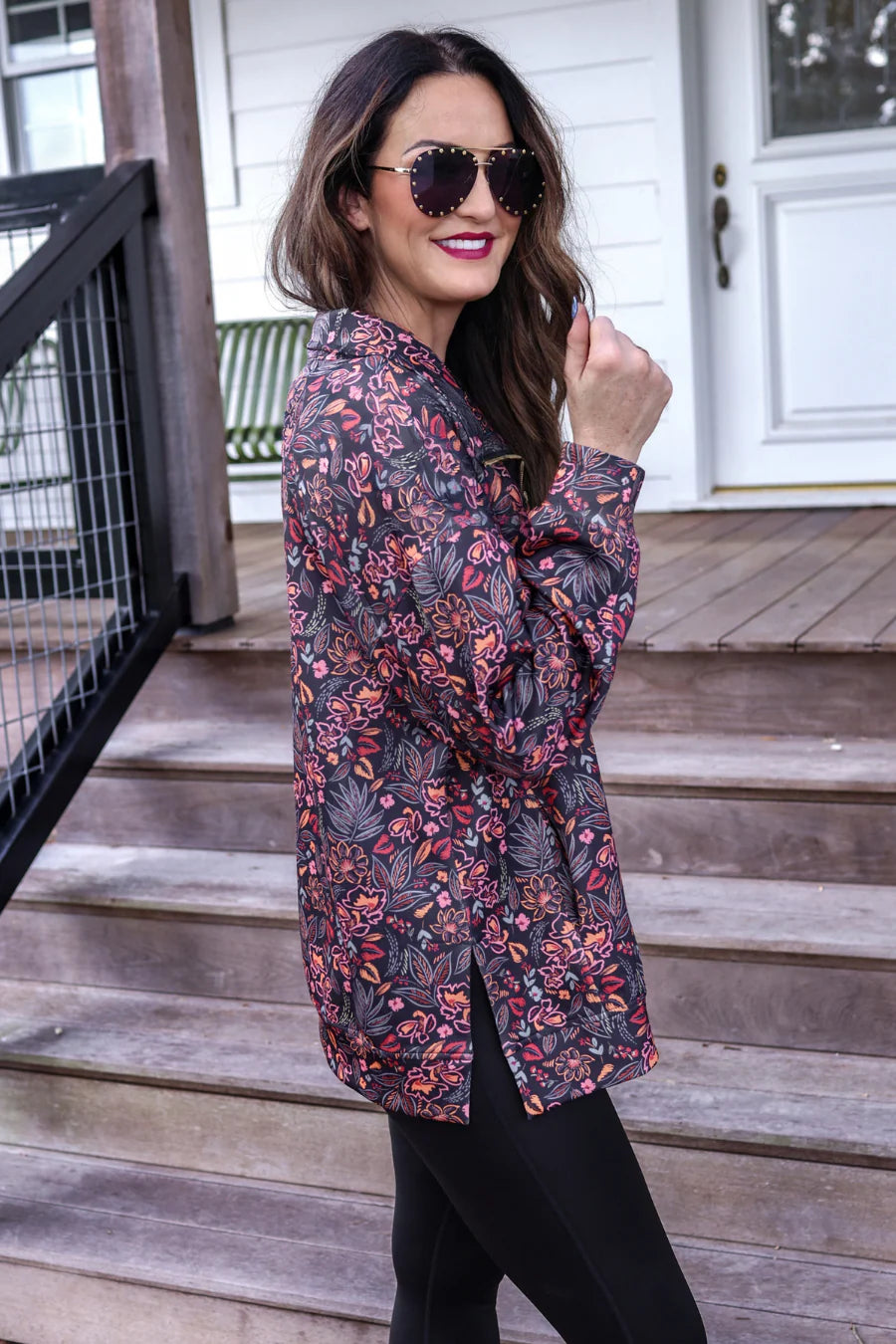 Fall Bloom Zip Pullover