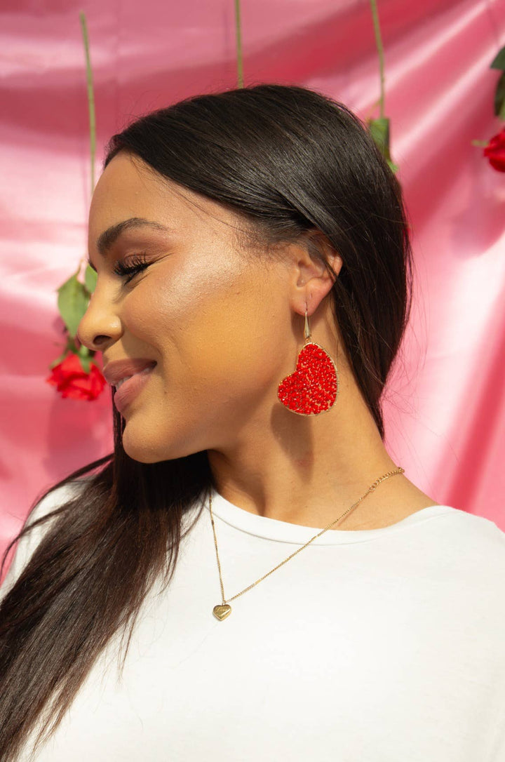 Crush Hour Beaded Heart Earrings