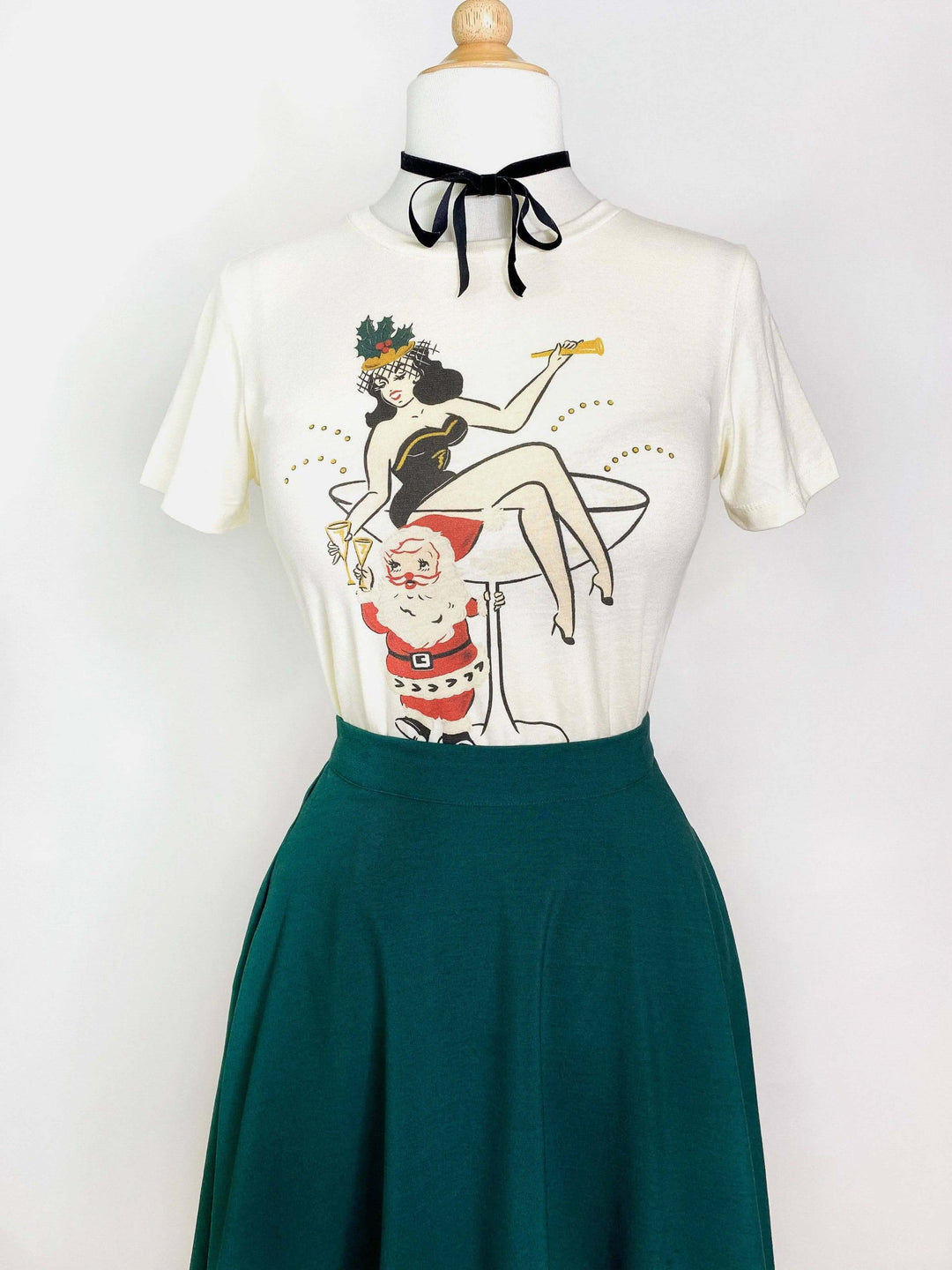 Santa’s Cocktail Hour Retro Tee - Reg & Curvy