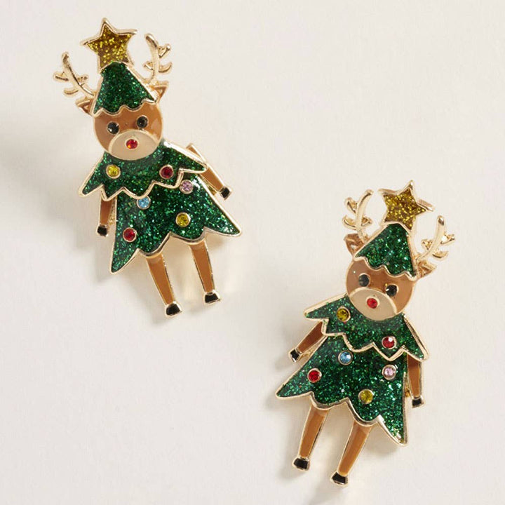 Reindeer Tinsel Trotters Earrings - 2 Colors