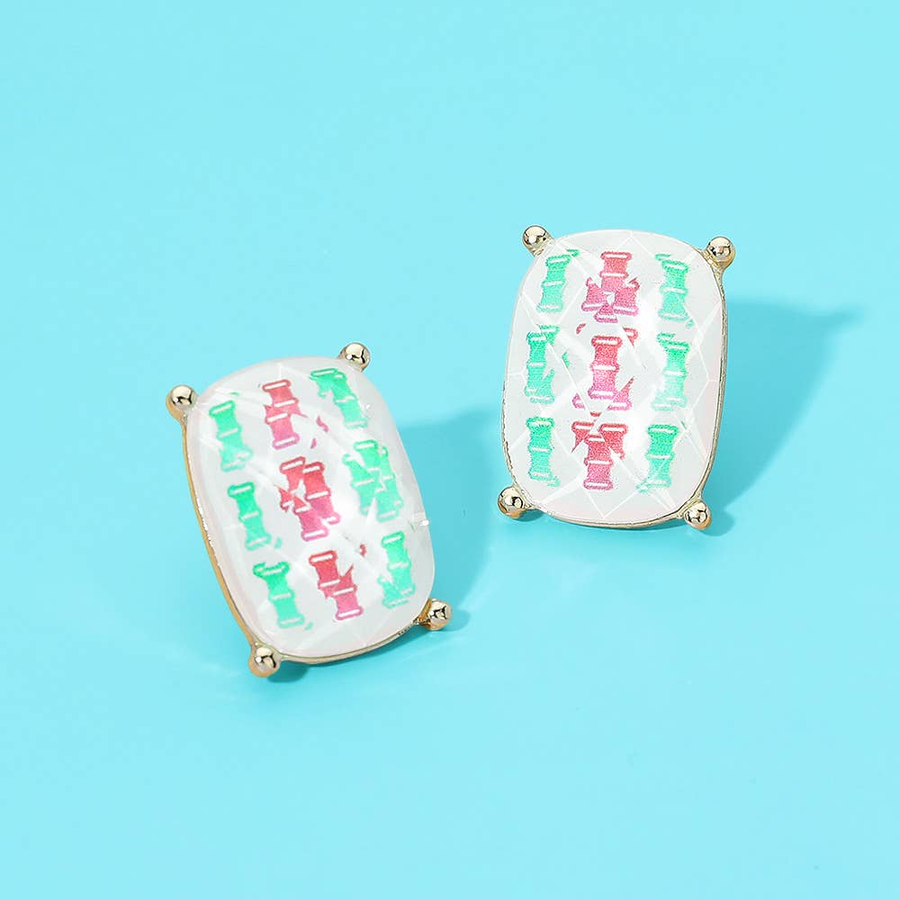 Mahjong Lucky Stud Earrings