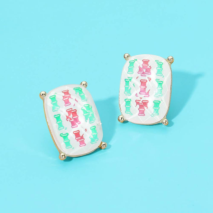 Mahjong Lucky Stud Earrings