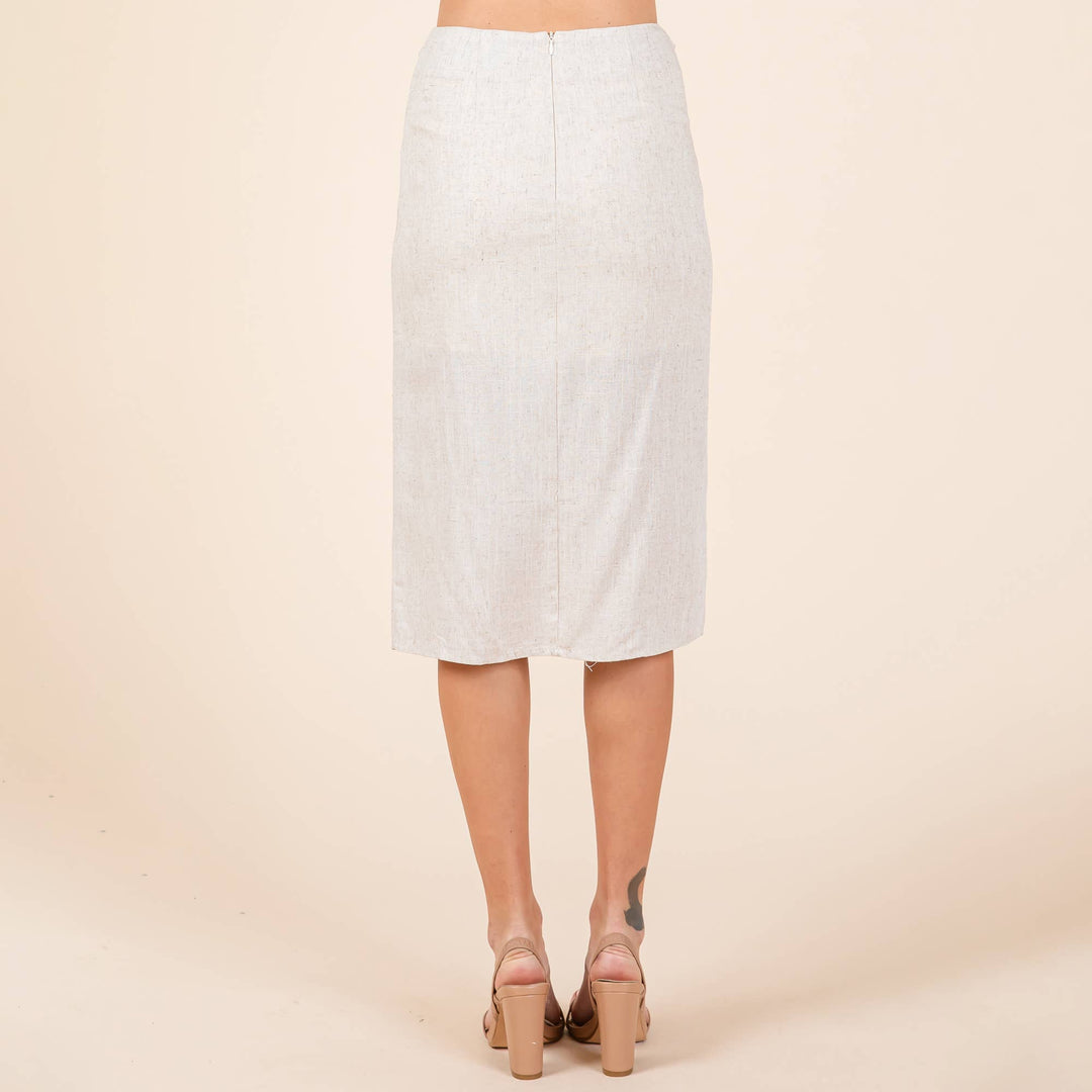 2 Piece Linen Crop Cop and Pencil Skirt Set - Lolo Viv Boutique