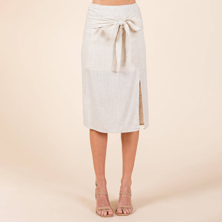 2 Piece Linen Crop Cop and Pencil Skirt Set - Lolo Viv Boutique