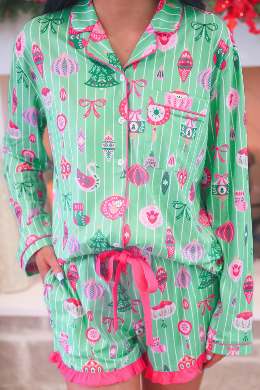 *PREORDER* Merry & Bright Ruffle Pajamas - Reg & Curvy