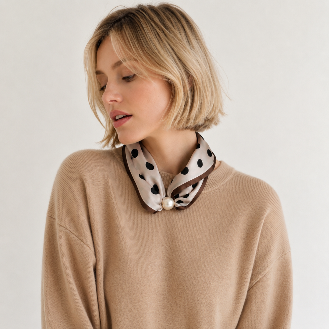 Pretty in Polka Dots Scarf Necklace