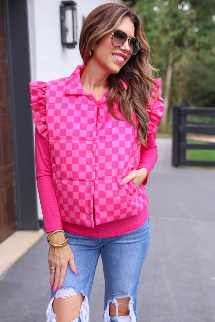 Pink Pop Ruffle Vest - Reg & Curvy