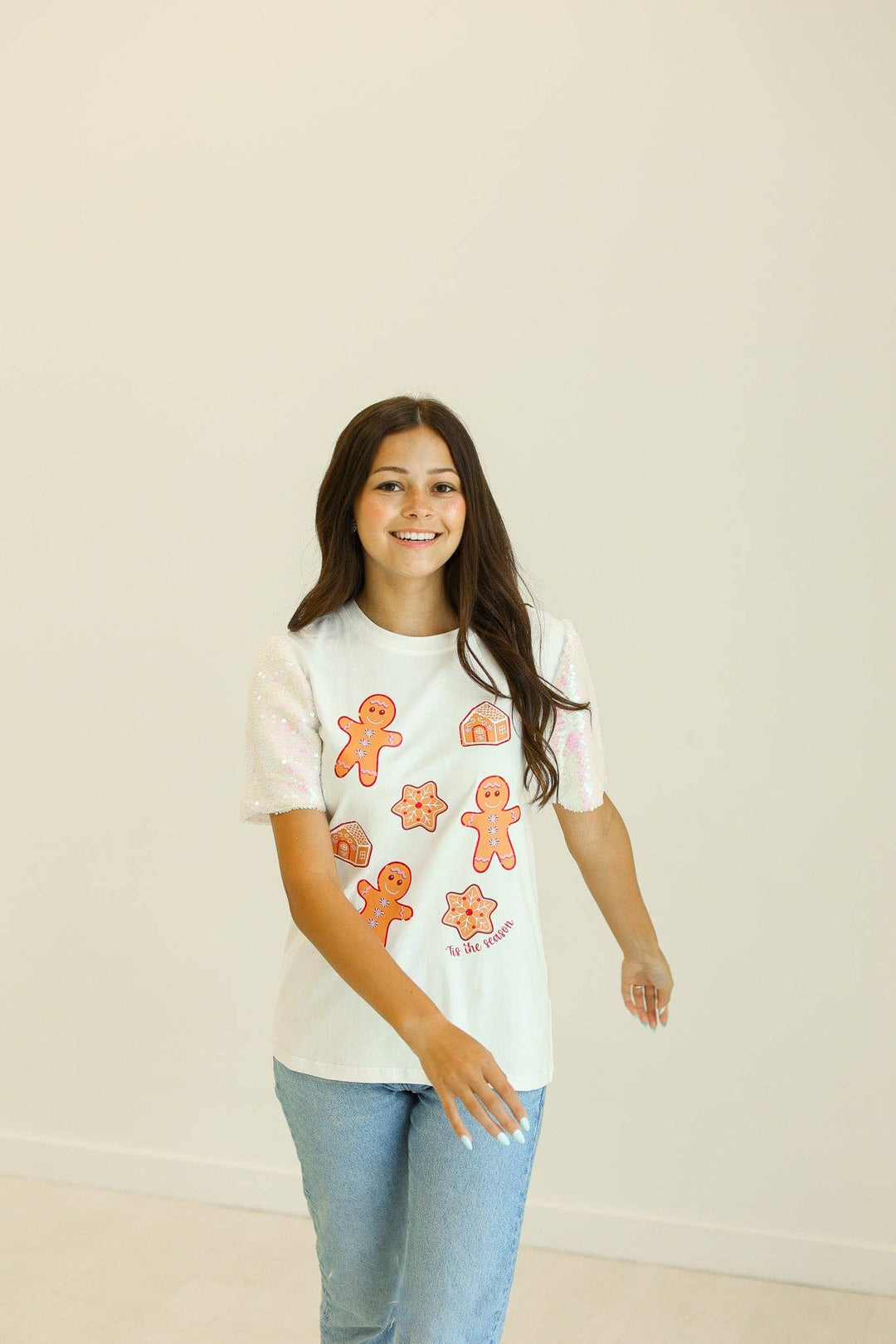 Sugar & Spice Sequin Sleeve Top - Reg & Curvy