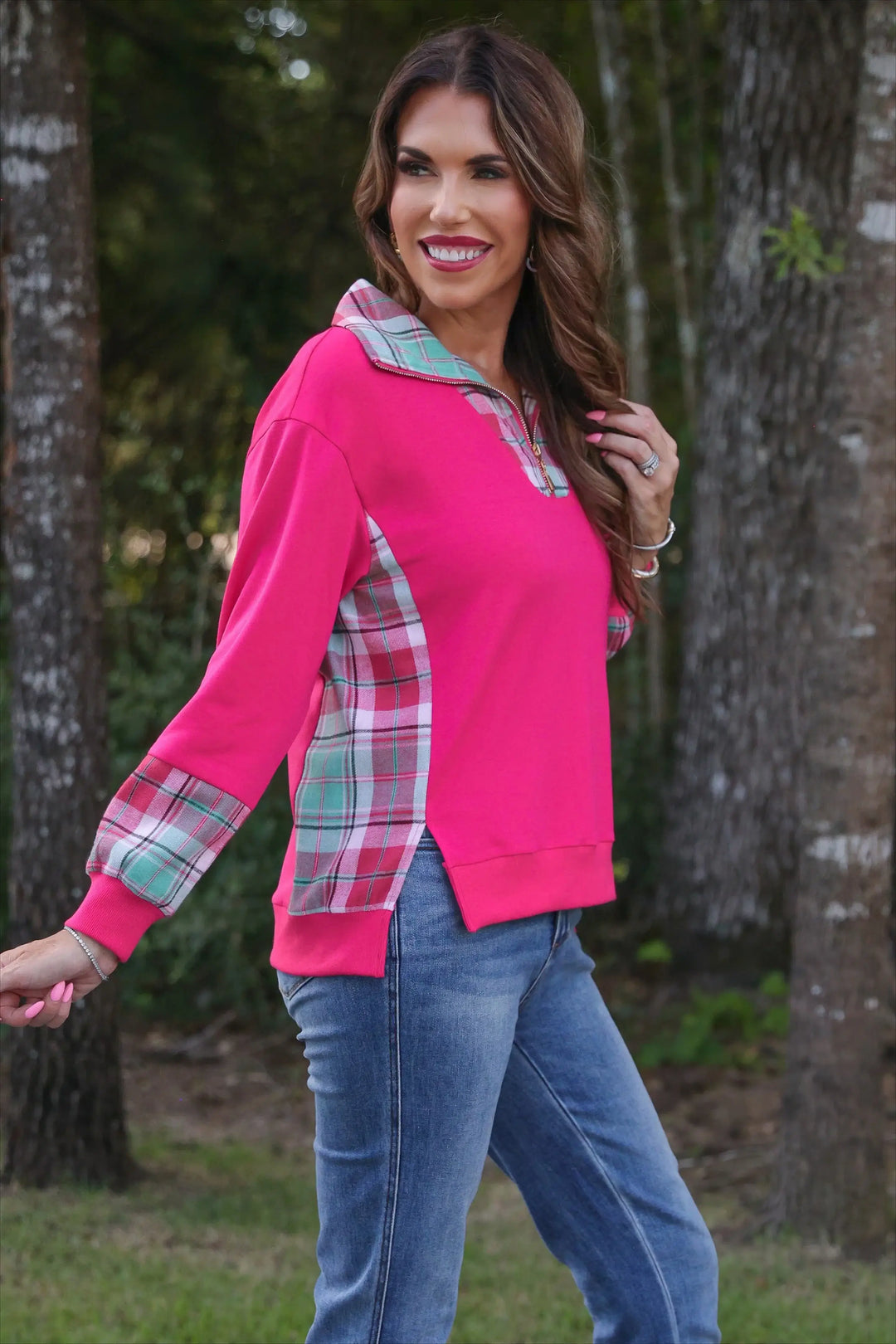 Sugarplum Plaid Quarter Zip - Reg & Curvy
