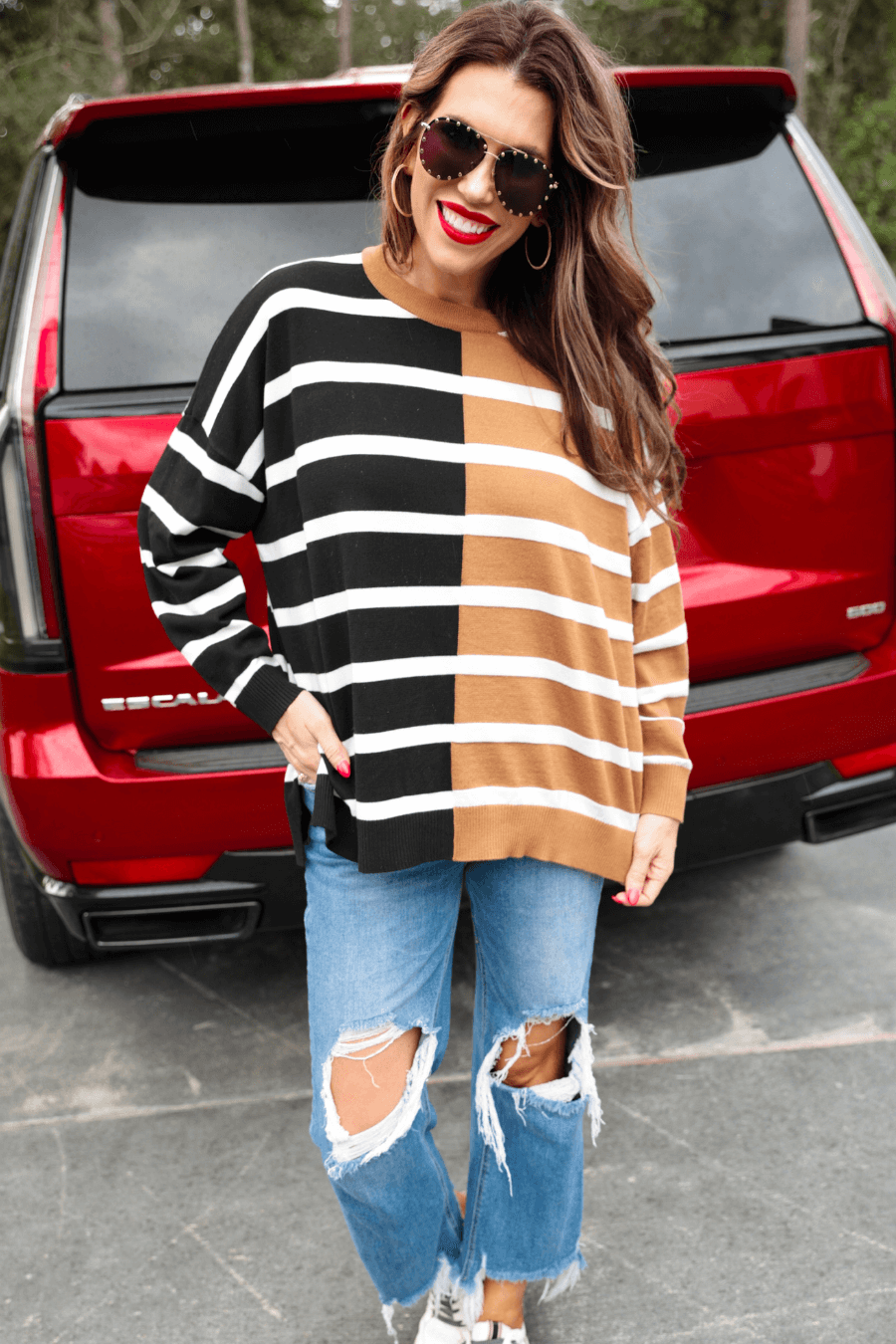 Meadow Lane Striped Sweater - Reg & Curvy