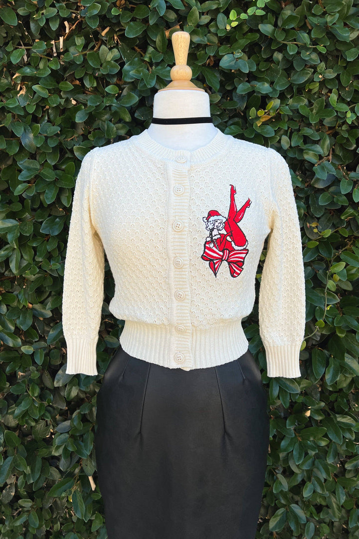 *PREORDER* Santa’s Sweetheart Cropped Cardigan - Reg & Curvy