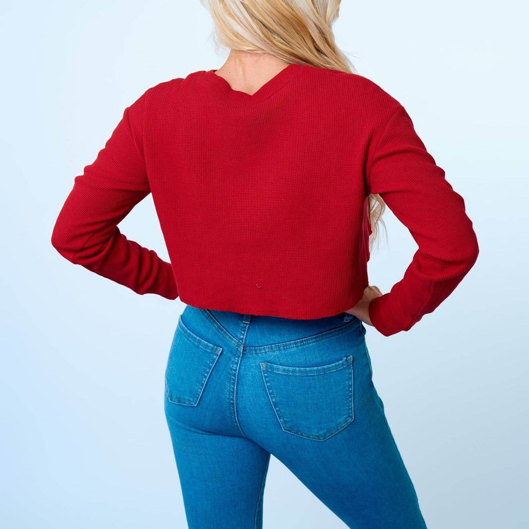 Sequined Elephant Waffle Crop - Reg & Curvy