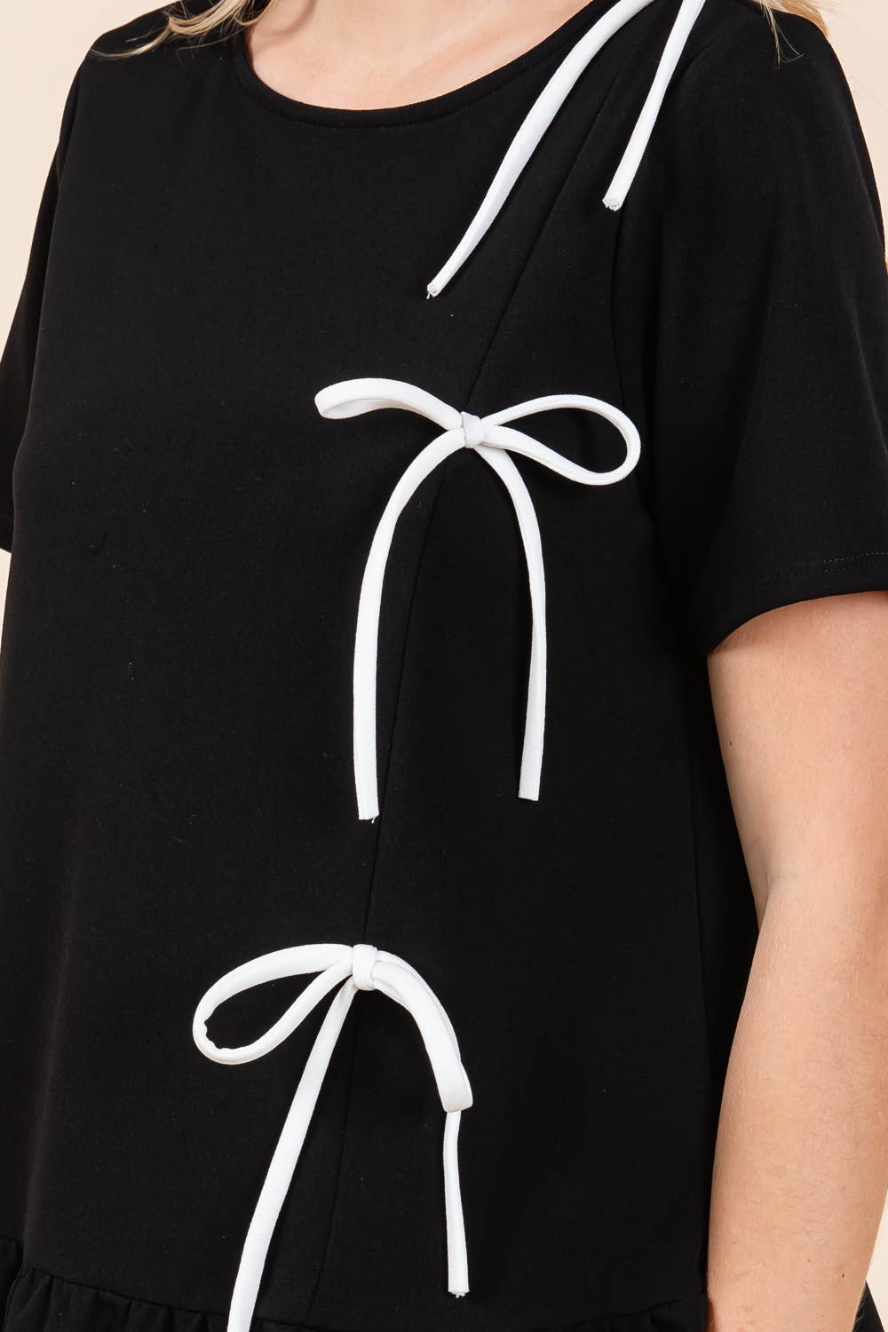 3 - Bow Short Sleeve Top - Lolo Viv Boutique