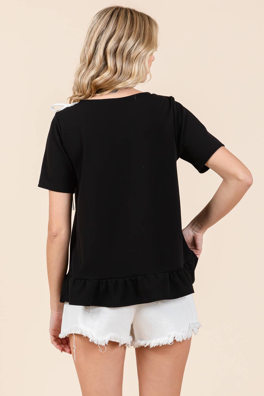 3 - Bow Short Sleeve Top - Lolo Viv Boutique