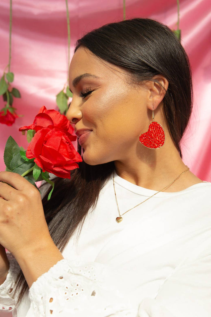 Crush Hour Beaded Heart Earrings