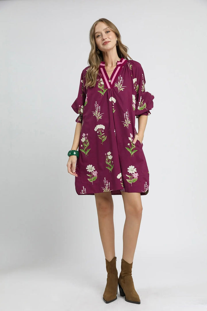 Plum Meadow Embroidered Dress - Reg & Curvy