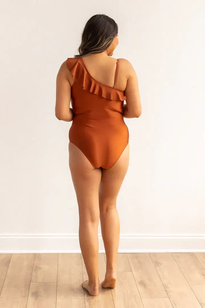 The Desert Sunset Ruffle One-Piece - Reg & Curvy