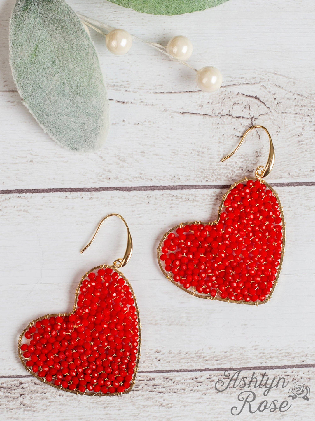 Crush Hour Beaded Heart Earrings