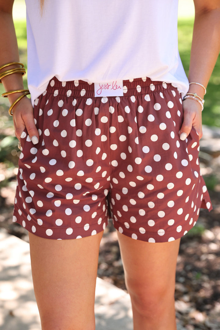 *PREORDER* Saturday Spirit Boxer Shorts in Maroon - Reg & Curvy