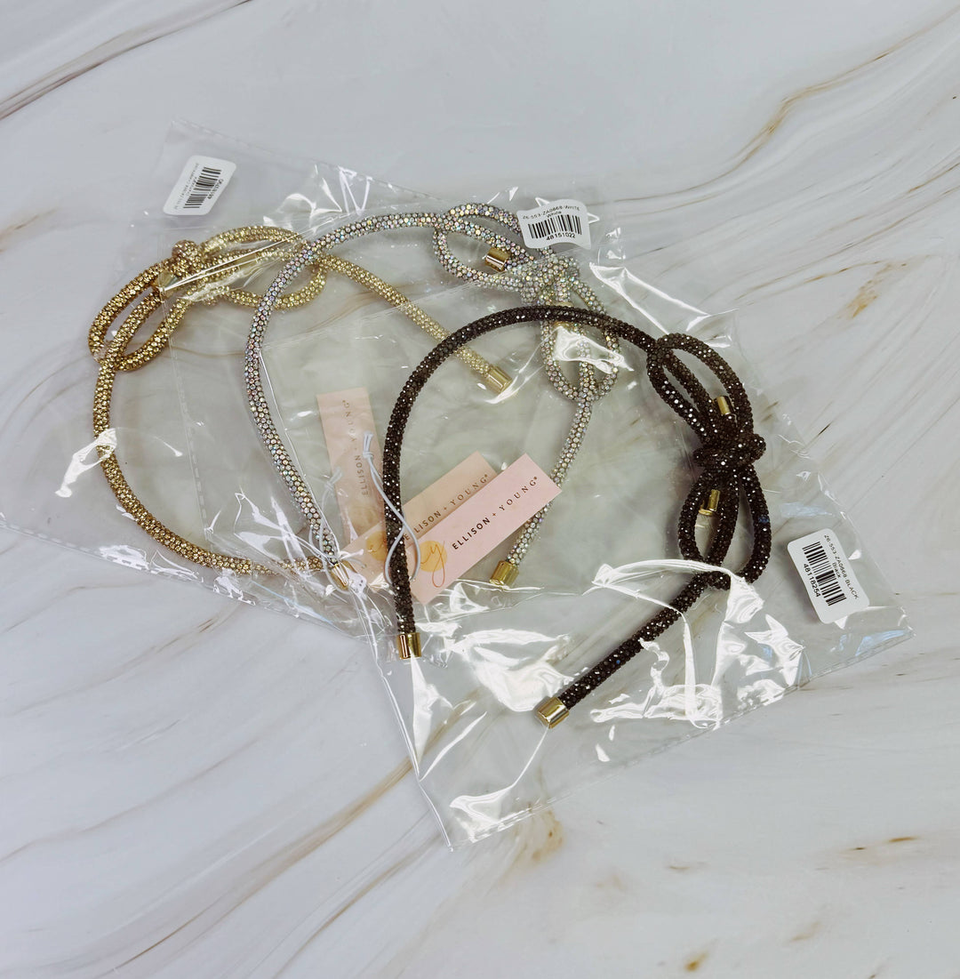 Bling Tube Bow Headband in 3 Colors