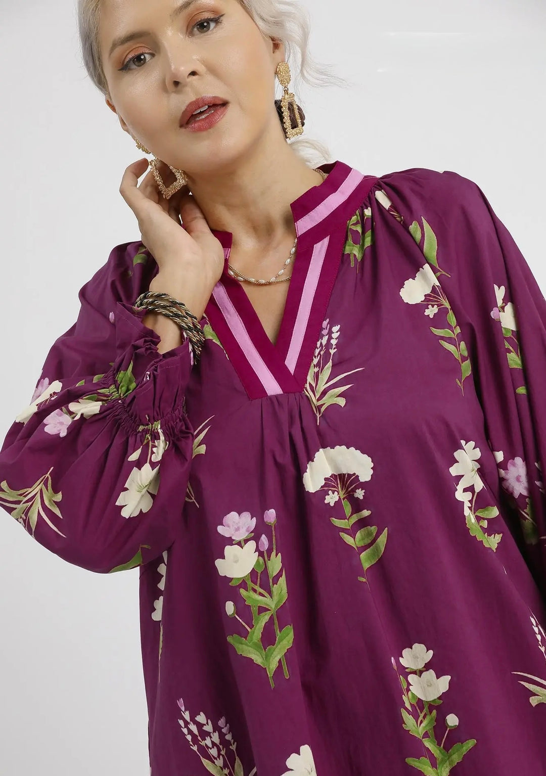 Plum Meadow Embroidered Dress - Reg & Curvy