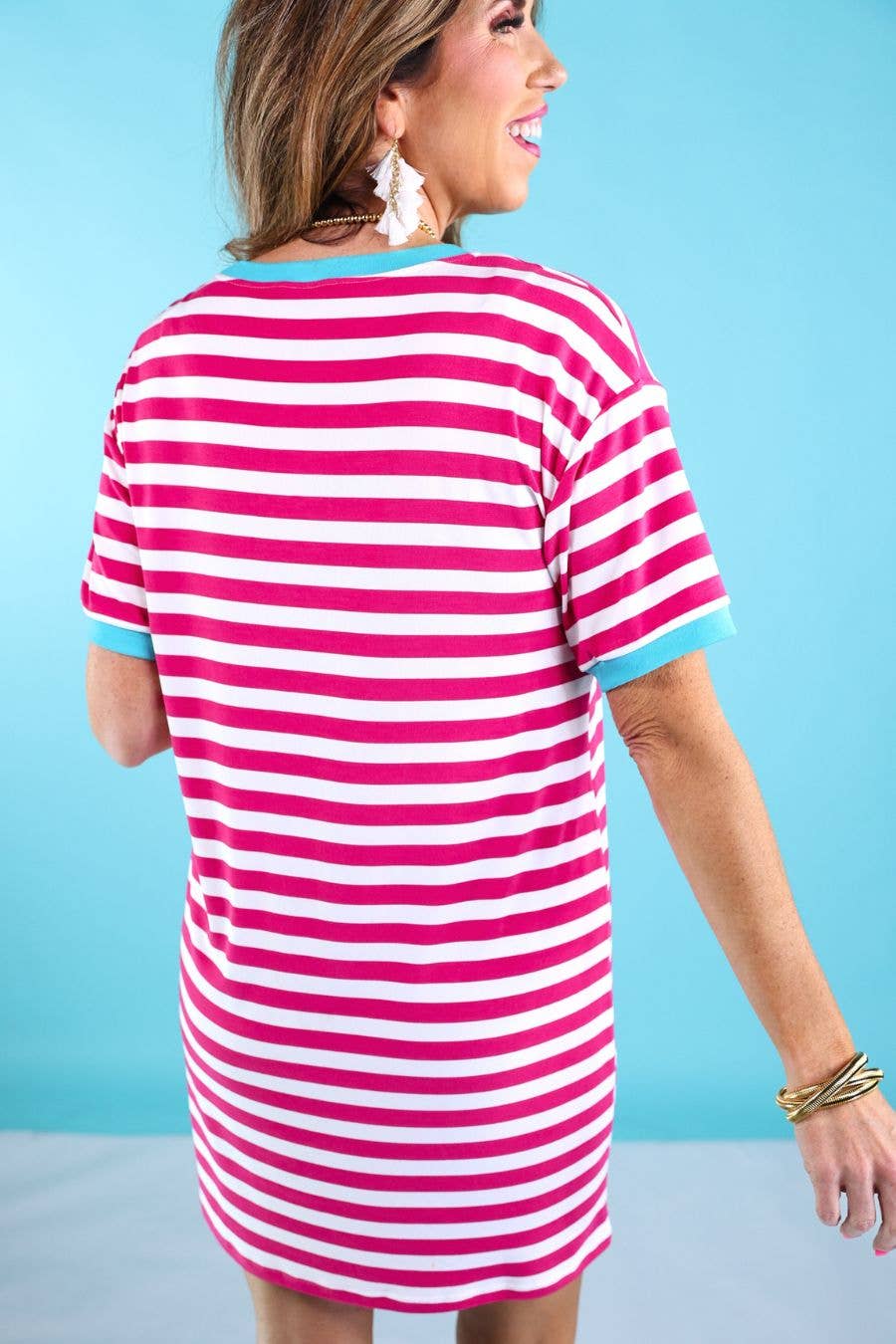 The Party Stripe Tee Dress - Reg & Curvy