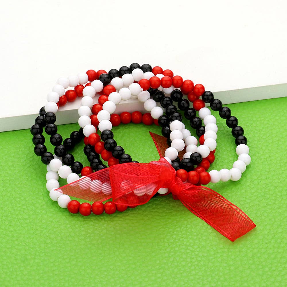 Game Day Beaded Stretch Bracelets