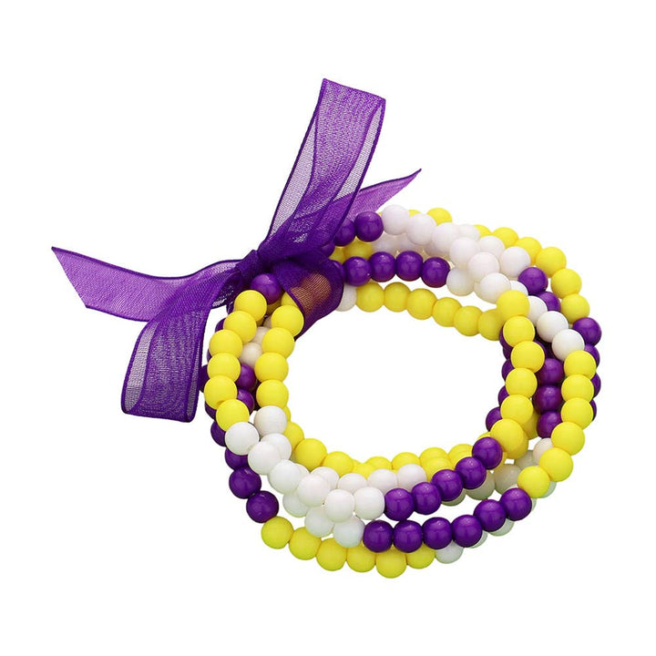 Game Day Beaded Stretch Bracelets