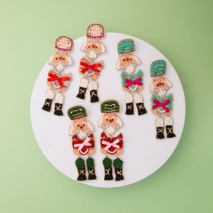 Turquoise Toy Soldier Beaded Earrings