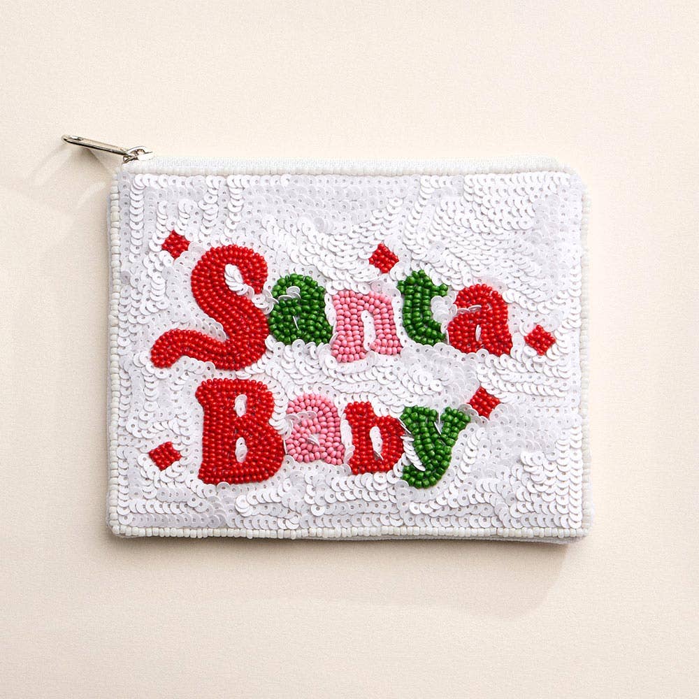 Santa Baby Beaded Coin Purse
