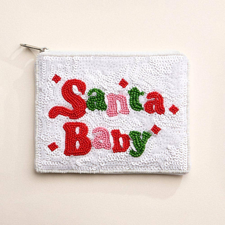 Santa Baby Beaded Coin Purse
