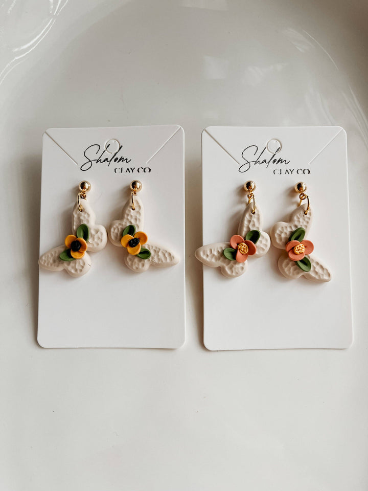 Butterfly Bloom Clay Earrings