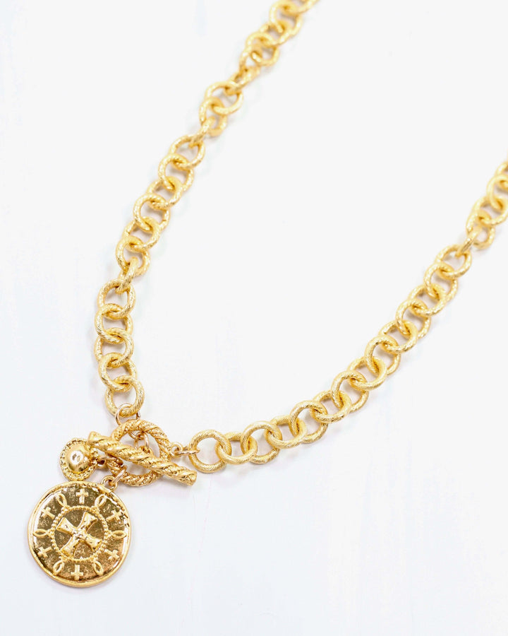 Gilded Relic Necklace in Worn Gold