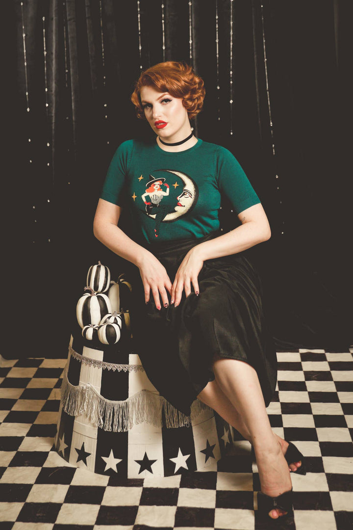 *PREORDER* Moonlit Witch Retro Sweater - Reg & Curvy
