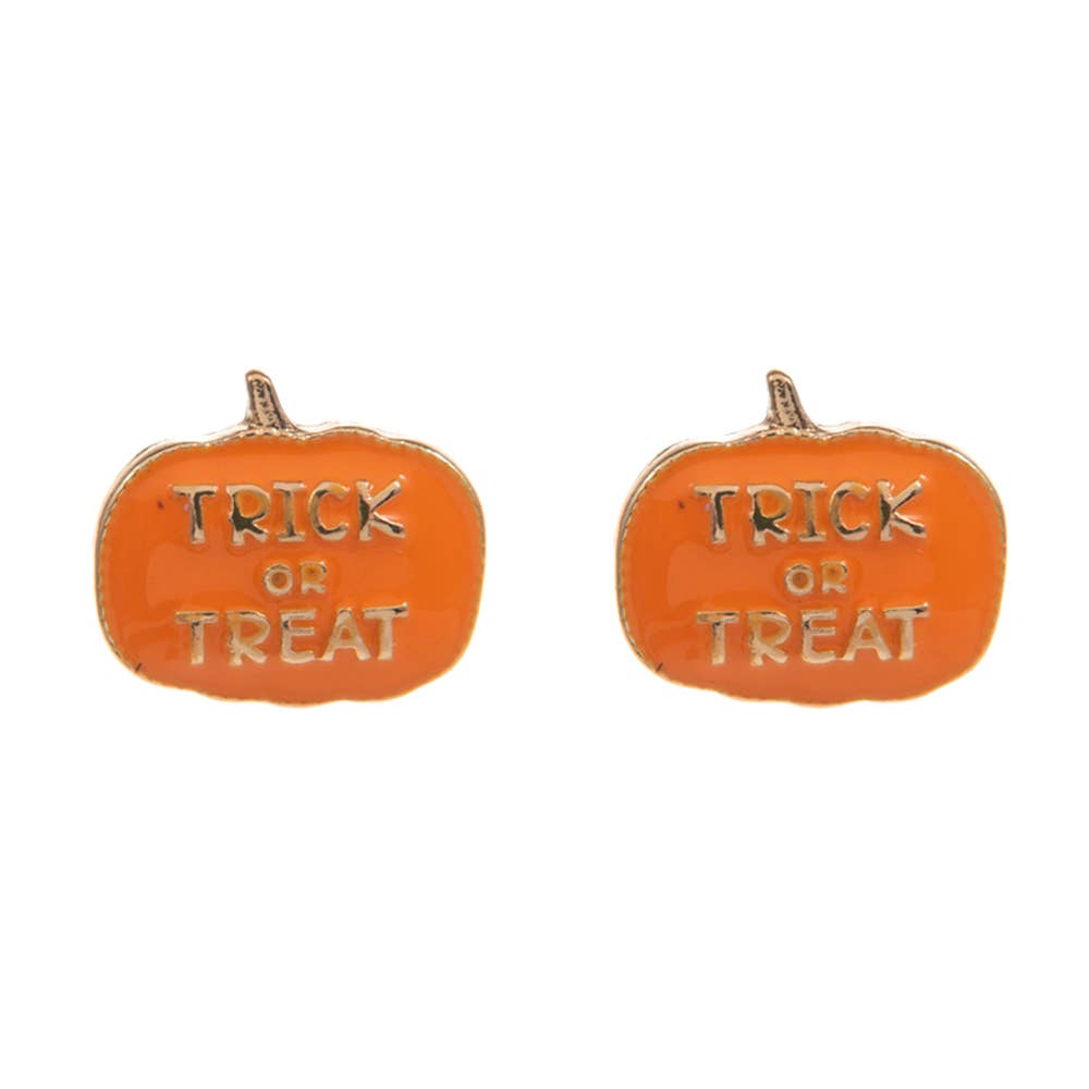 Trick or Treat Pumpkin Stud Earrings
