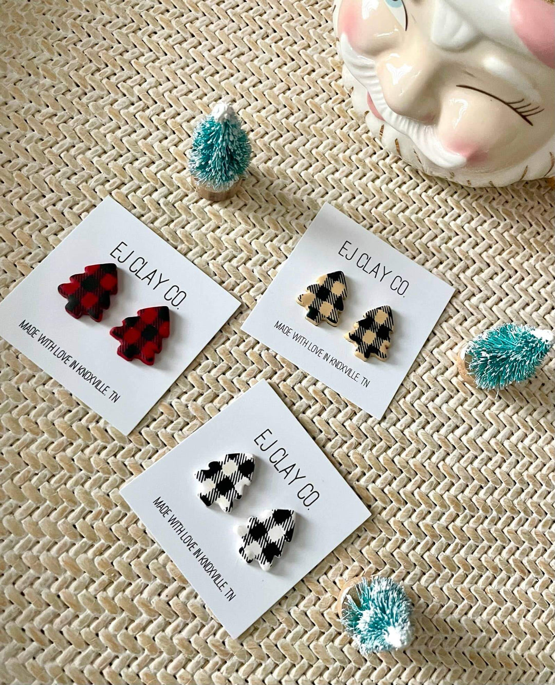 Checkmate Christmas Tree Earrings