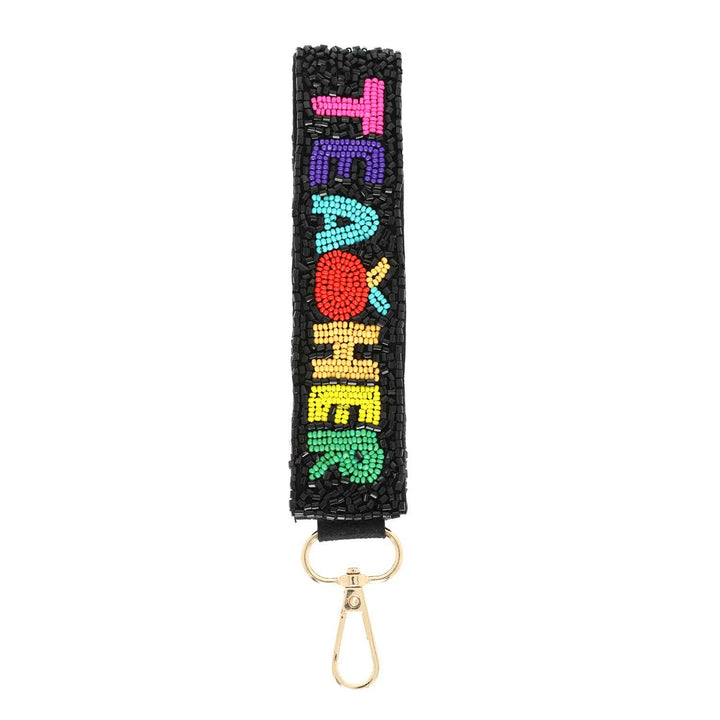 Teacher Pride Beaded Keychain