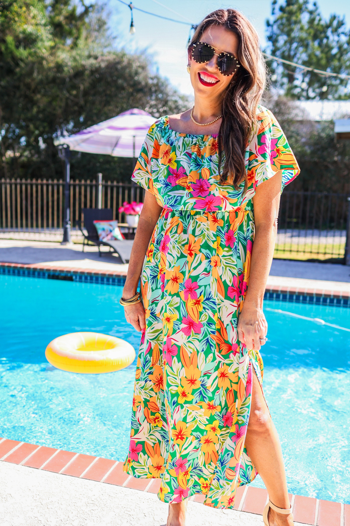Island Bloom Ruffle Maxi Dress - Reg & Curvy