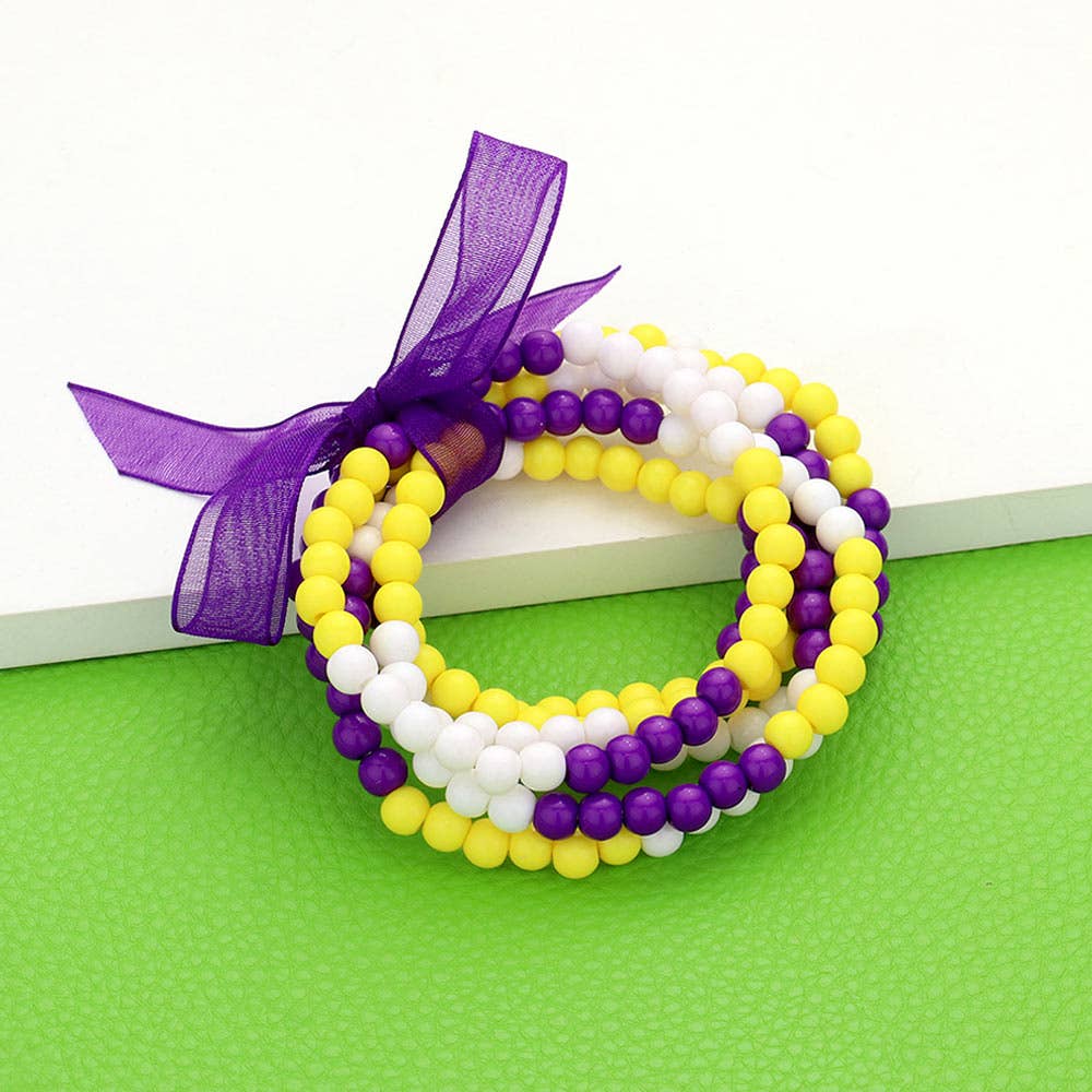 Game Day Beaded Stretch Bracelets