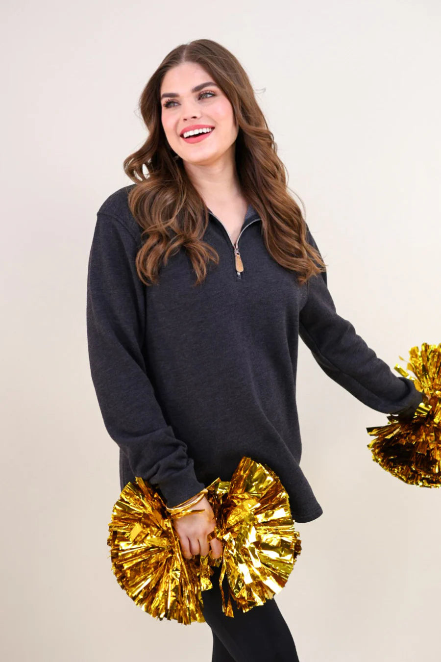 Black Zip Pullover - Reg & Curvy