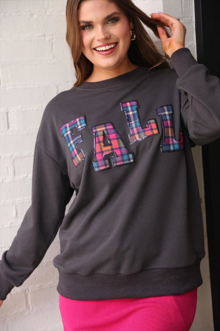 *PREORDER* Cozy Plaid Sparkle Pullover - Reg & Curvy