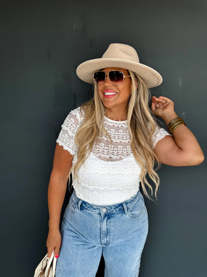 *PREORDER* Short Sleeve Lace Top - Reg & Curvy